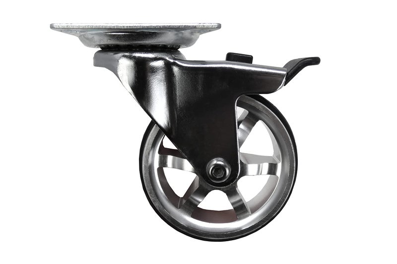 Headbourne 8295E Designer Casters 3 inch Machined Aluminum Mag Designer Caster, 4 Pack - Image 1